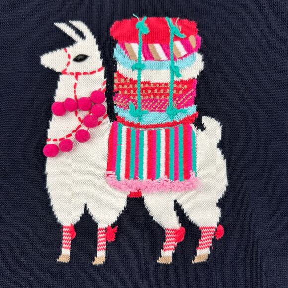 Talbots Llama Embellished Lightweight Crewneck Sweater Women's Size Medium - Picture 2 of 5